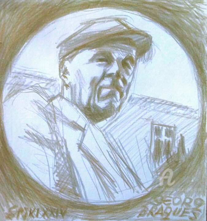 Pintura intitulada "Portrait de Georges…" por Slobodan Spasojevic (Spaki), Obras de arte originais, Lápis
