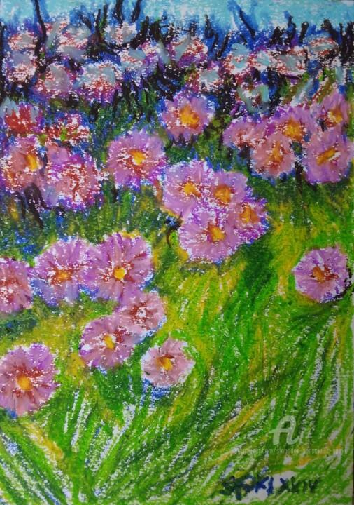 Pintura titulada "Les fleurs:detail d…" por Slobodan Spasojevic (Spaki), Obra de arte original, Pastel
