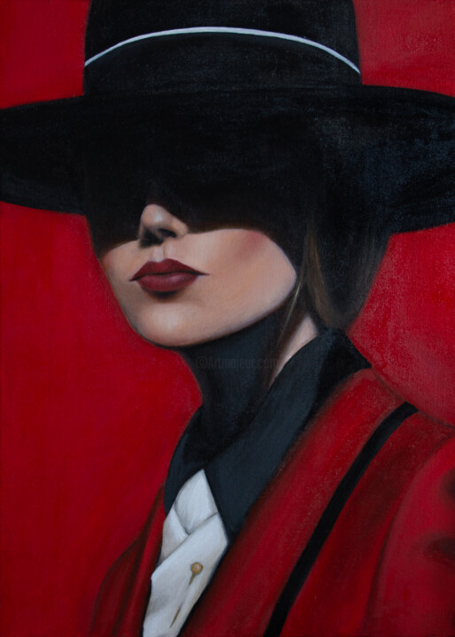 绘画 标题为“Lady in red I” 由Sneja Malinovskaya, 原创艺术品, 油
