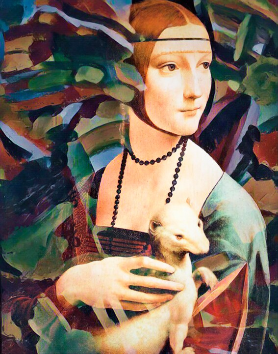 Grafika cyfrowa / sztuka generowana cyfrowo zatytułowany „La dama del armiño” autorstwa Sofialain, Oryginalna praca, Malarst…