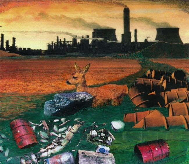 Peinture intitulée "pollution..." par Remy Soitout, Œuvre d'art originale