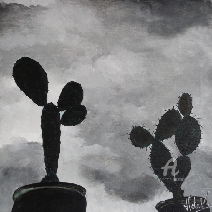 Картина под названием "Cactus" - Jean Paul Hippolyte Soler, Подлинное произведение искусства, Акрил