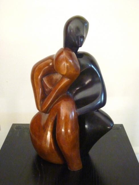 Sculpture titled "FUSION-DUO Bronze B…" by Sonia Mandel, Original Artwork, Metals