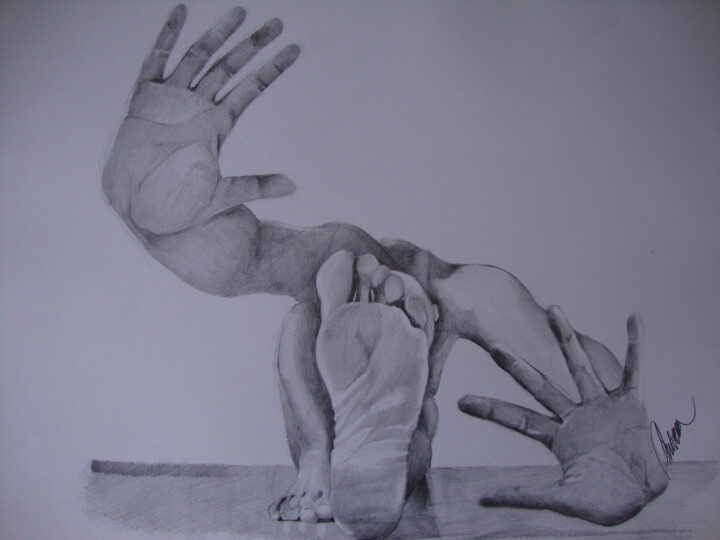 Drawing titled "POSE" by Sonja Brzak, Original Artwork, Pencil