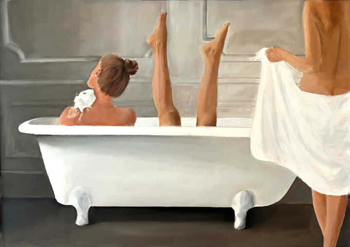 Ζωγραφική με τίτλο "Surreal spa" από Sonny Andersson, Αυθεντικά έργα τέχνης, Λάδι