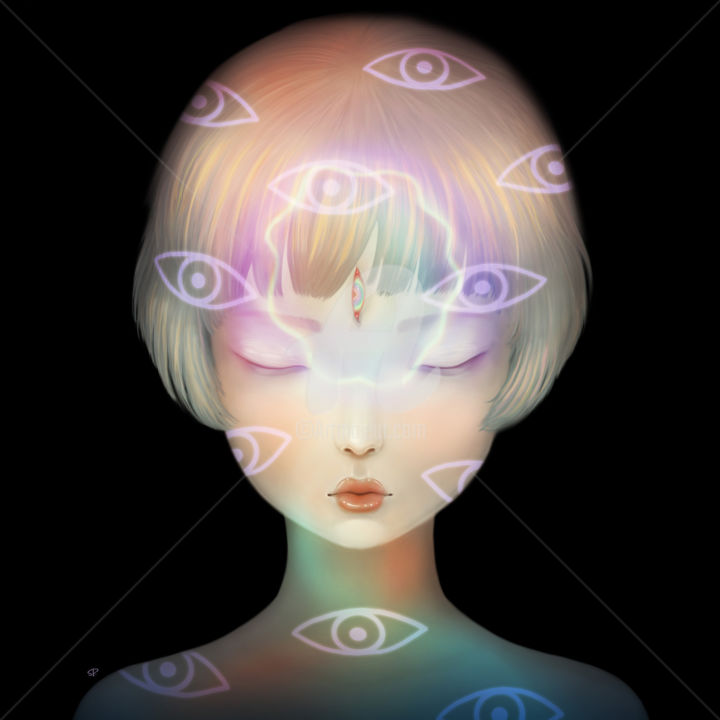 Arte digital titulada "I See" por Sonya Fu, Obra de arte original