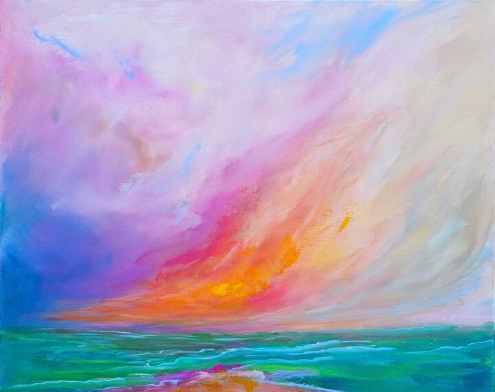 Painting titled "Endless Sun" by Sophia Kühn, Original Artwork, Acrylic