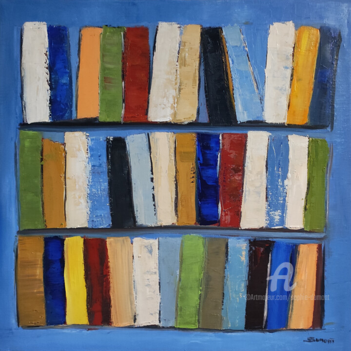 Peinture intitulée "ara library" par Sophie Dumont, Œuvre d'art originale, Huile