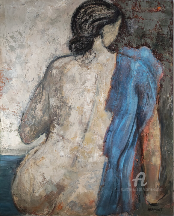 Peinture intitulée "Le rêve bleu" par Sophie Dumont, Œuvre d'art originale, Huile