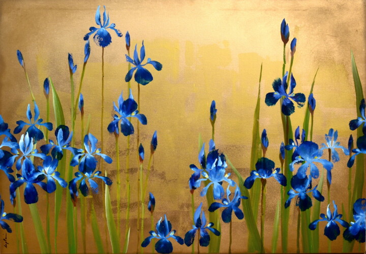 ""Iris"" başlıklı Tablo Sophie Duplain tarafından, Orijinal sanat, Akrilik Ahşap Sedye çerçevesi üzerine monte edilmiş