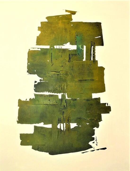 Malerei mit dem Titel ""L'Eau Forte"" von Sophie Duplain, Original-Kunstwerk, Öl Auf Keilrahmen aus Holz montiert