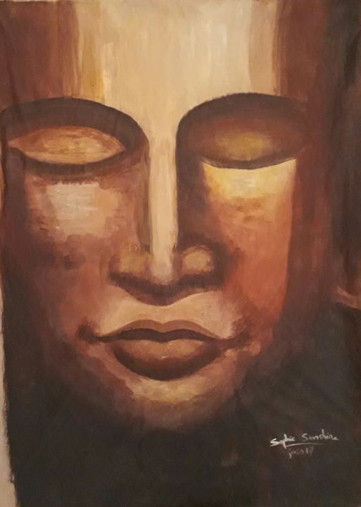 Painting titled "Bouddha intérieur .…" by Sophie Sunshine, Original Artwork