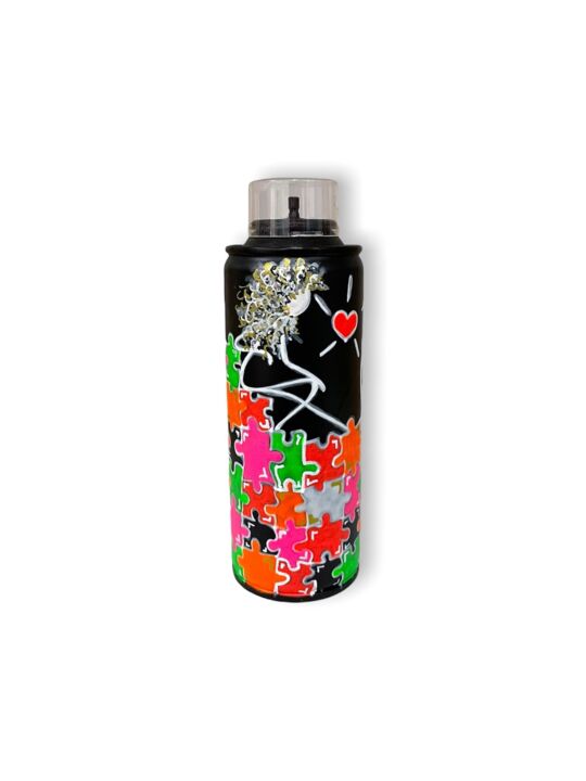 "Puzzle Spray Paint" başlıklı Heykel Sos tarafından, Orijinal sanat, Akrilik