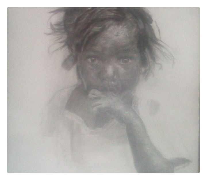 Drawing titled "Poverty do not beli…" by Soumik Arya, Original Artwork, Graphite