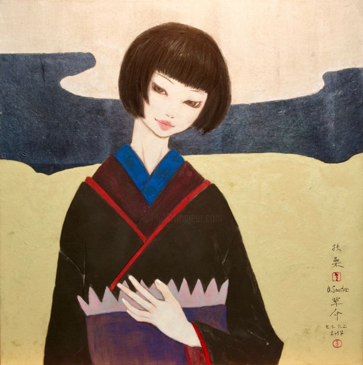 Pittura intitolato "murasaki-no ver.2" da Souske, Opera d'arte originale, Altro