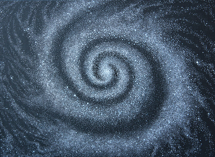 Schilderij getiteld "Mysterious spiral g…" door Space Oleandr, Origineel Kunstwerk, Acryl Gemonteerd op Frame voor houten br…