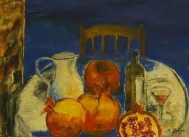 Painting titled "Bodegon" by Spacio A, Original Artwork, Oil