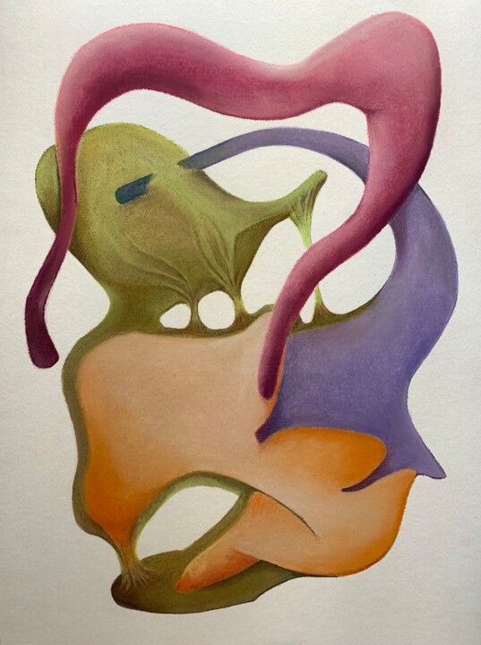 Dessin intitulée "Territoires artérie…" par Spirit Exposito, Œuvre d'art originale, Pastel