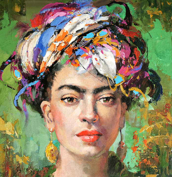 Painting titled "Frida's Youth" by Spiros, Original Artwork, Acrylic