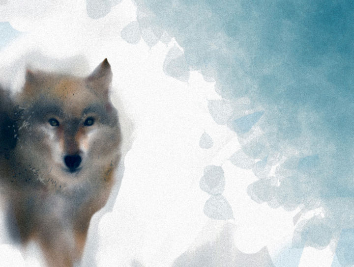 Digital Arts titled "Winter Wolf" by Aspio94, Original Artwork, 2D Digital Work