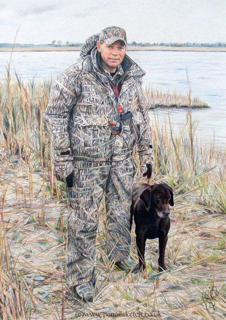 Dessin intitulée "hunter-dog-portrait…" par Anna Shipstone, Œuvre d'art originale, Autre