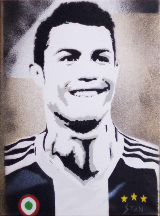 Pittura intitolato "Christiano Ronaldo…" da Stan Spray Art, Opera d'arte originale, Spray