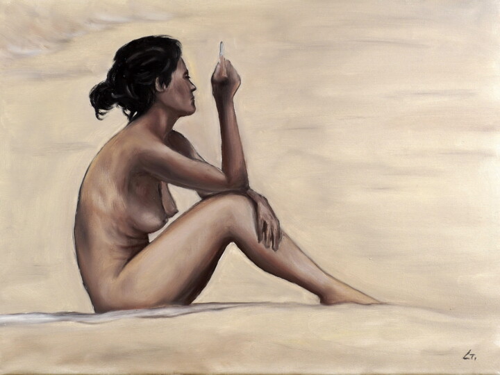 Pittura intitolato "Nude beach" da Stanimir Stoykov, Opera d'arte originale, Olio