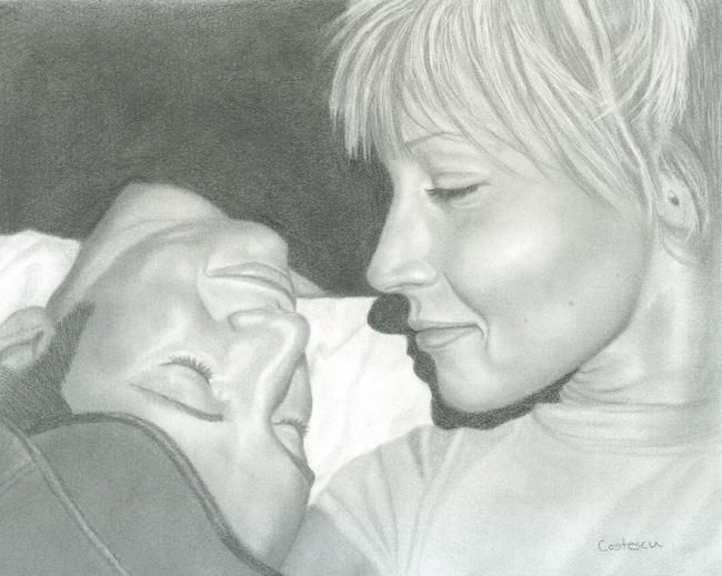 Dessin intitulée "Graphite Portrait f…" par Tracey Costescu, Œuvre d'art originale