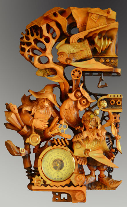 Escultura titulada "Compteurs de poisso…" por Sergey Kolokoltsov, Obra de arte original, Vidrio