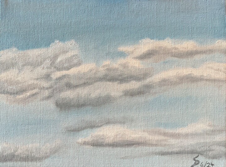 제목이 "nuages au dessus de…"인 미술작품 Stefan Dhein로, 원작, 기름