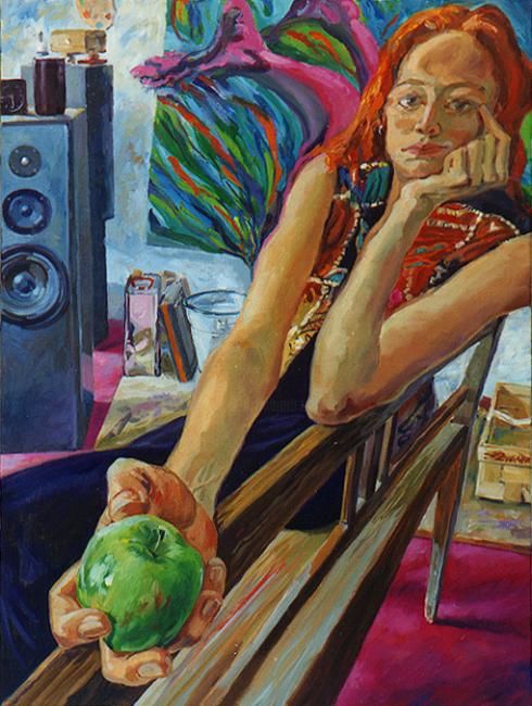 Eva With Apple, Painting by Klaus Steigner