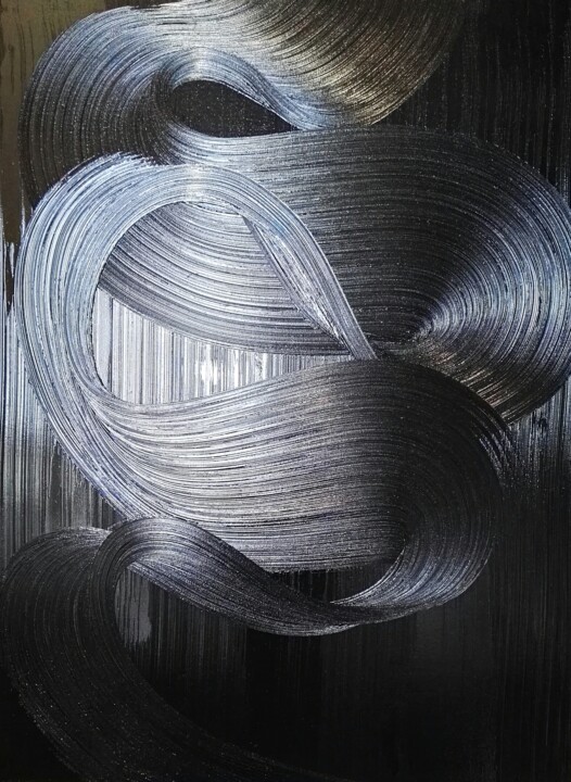 Картина под названием "peinture à l`huile…" - Steivan Loundou, Подлинное произведение искусства, Масло Установлен на Деревян…