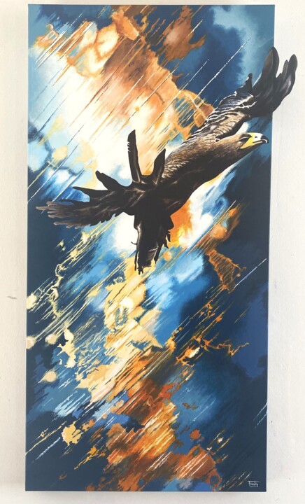 Pintura intitulada "Free flight" por Passionavion, Obras de arte originais, Acrílico