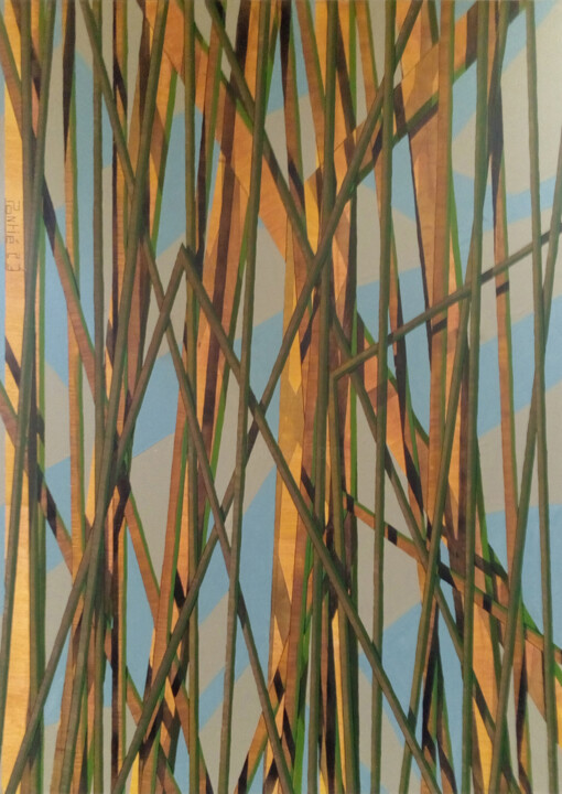 Pintura titulada "let it grow" por Stephane Pontié, Obra de arte original, Acrílico Montado en Panel de madera