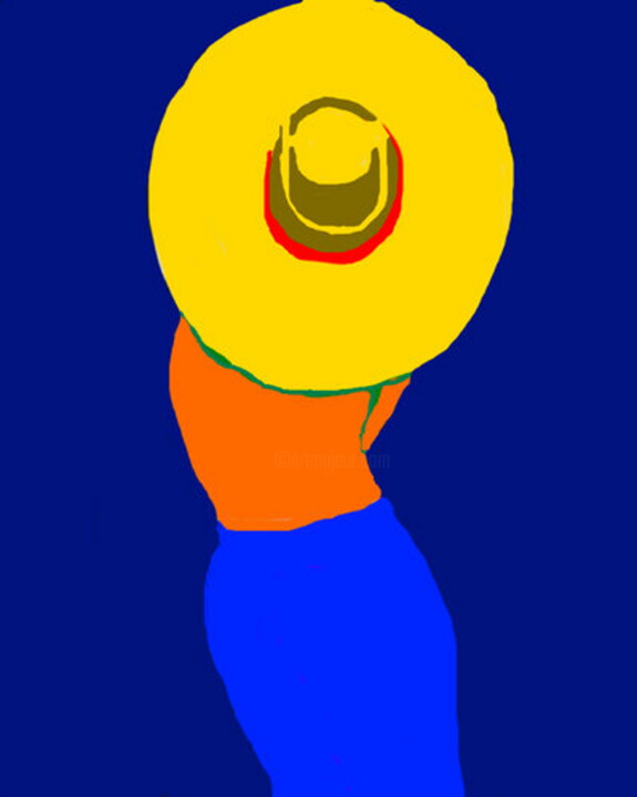 Arte digitale intitolato "Chapeau rond" da Stephane Pruvot, Opera d'arte originale, Pittura digitale