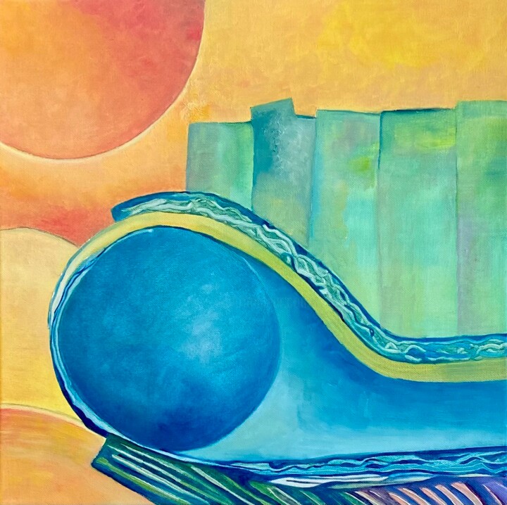 Картина под названием "Summer Wave" - Stéphanie Pothier, Подлинное произведение искусства, Масло Установлен на Деревянная ра…