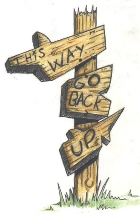 Zeichnungen mit dem Titel "whitch way?" von Lowell Rogers, Original-Kunstwerk