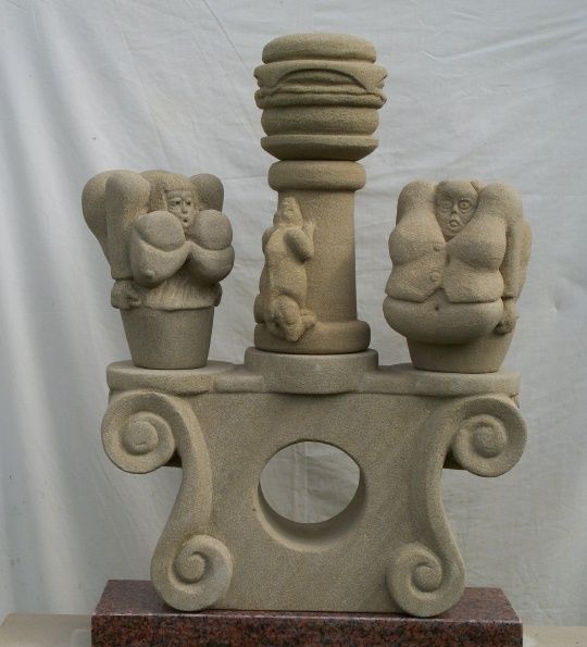 Escultura titulada "First to levitate w…" por Stonecarver, Obra de arte original, Piedra
