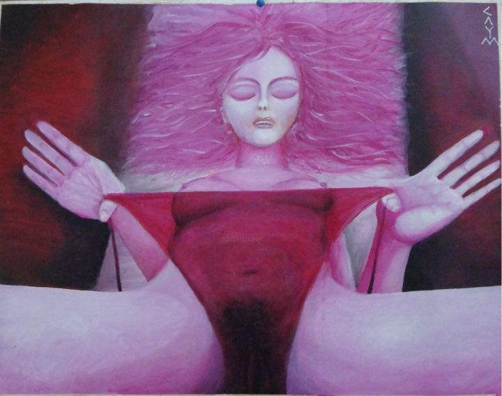 Painting titled "INTO DA PINK" by Carlos A Manrique Yanqui, Original Artwork