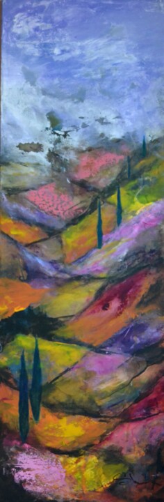 Schilderij getiteld "Autumn to us" door Susan Monk, Origineel Kunstwerk, Acryl