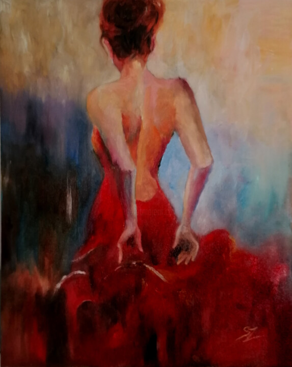 Pintura titulada "Flamenco dancer 24-1" por Susana Zarate, Obra de arte original, Oleo