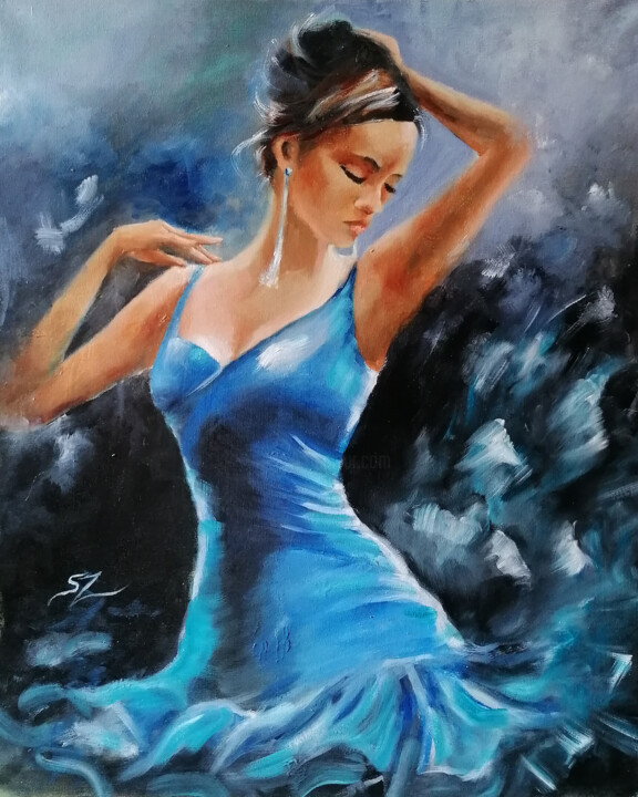 "Flamenco dancer 247" başlıklı Tablo Susana Zarate tarafından, Orijinal sanat, Petrol