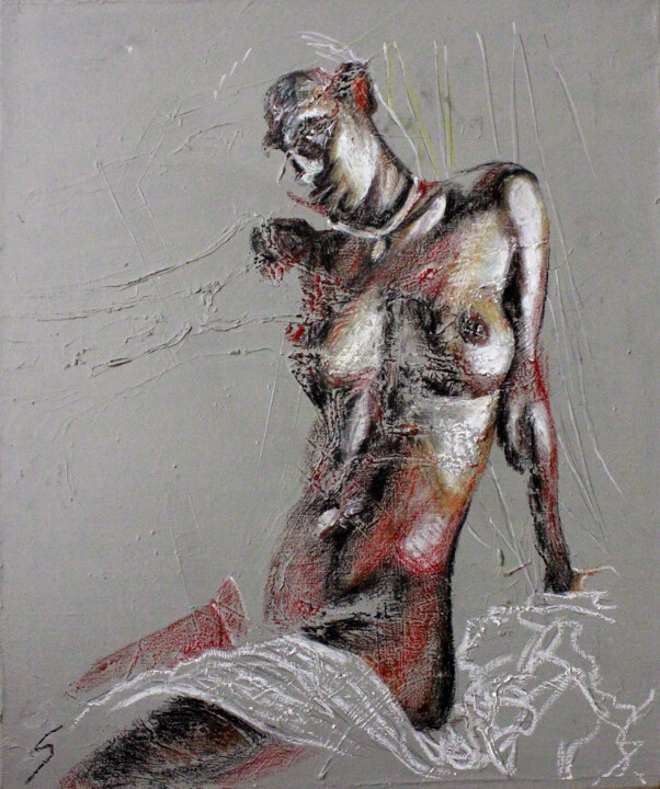 Rysunek zatytułowany „Nude IV” autorstwa Svetlin Kolev, Oryginalna praca, Pastel