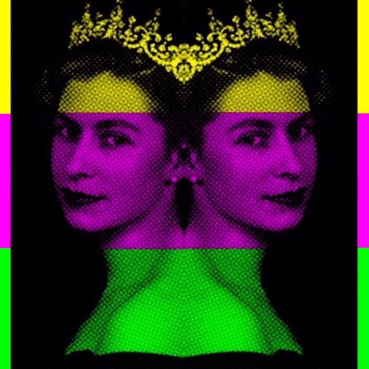 Arte digitale intitolato "Queen" da Svetlana Fabrikant, Opera d'arte originale, Collage digitale Montato su Altro pannello r…