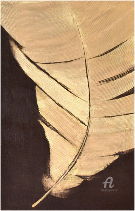 Malerei mit dem Titel "Feather" von Svetlana Fakhrieva, Original-Kunstwerk, Acryl