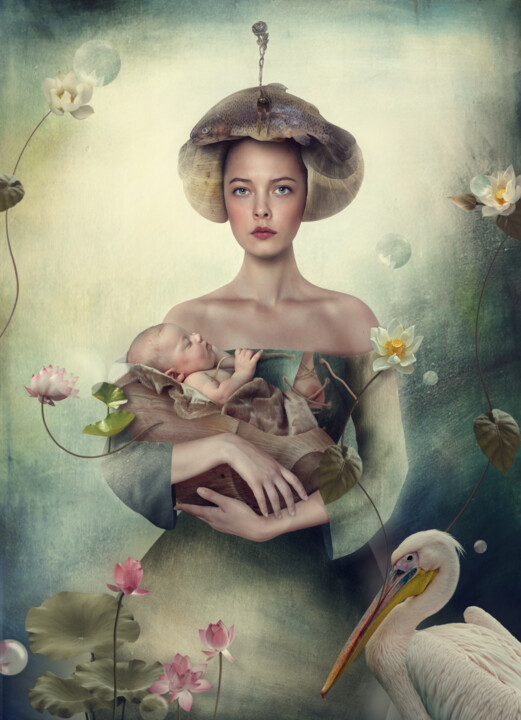Цифровое искусство под названием "Motherhood" - Svetlana Melik-Nubarova, Подлинное произведение искусства, Фотомонтаж