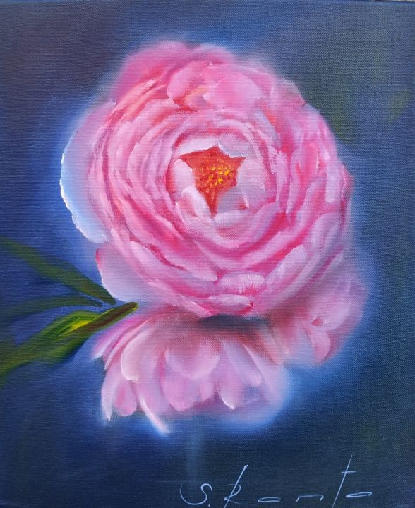 Painting titled "Rose" by Svetlana Ranta, Original Artwork, Oil