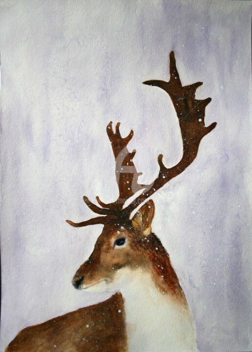 "Deer 2" başlıklı Tablo Svetlana Samovarova (SA.LANA) tarafından, Orijinal sanat, Suluboya