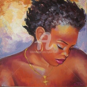 Painting titled "REGARD IX" by Sylvia Fuet, Original Artwork, Oil