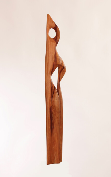 Sculpture intitulée "Zwetschge" par Sylvia Gnatz, Œuvre d'art originale, Bois